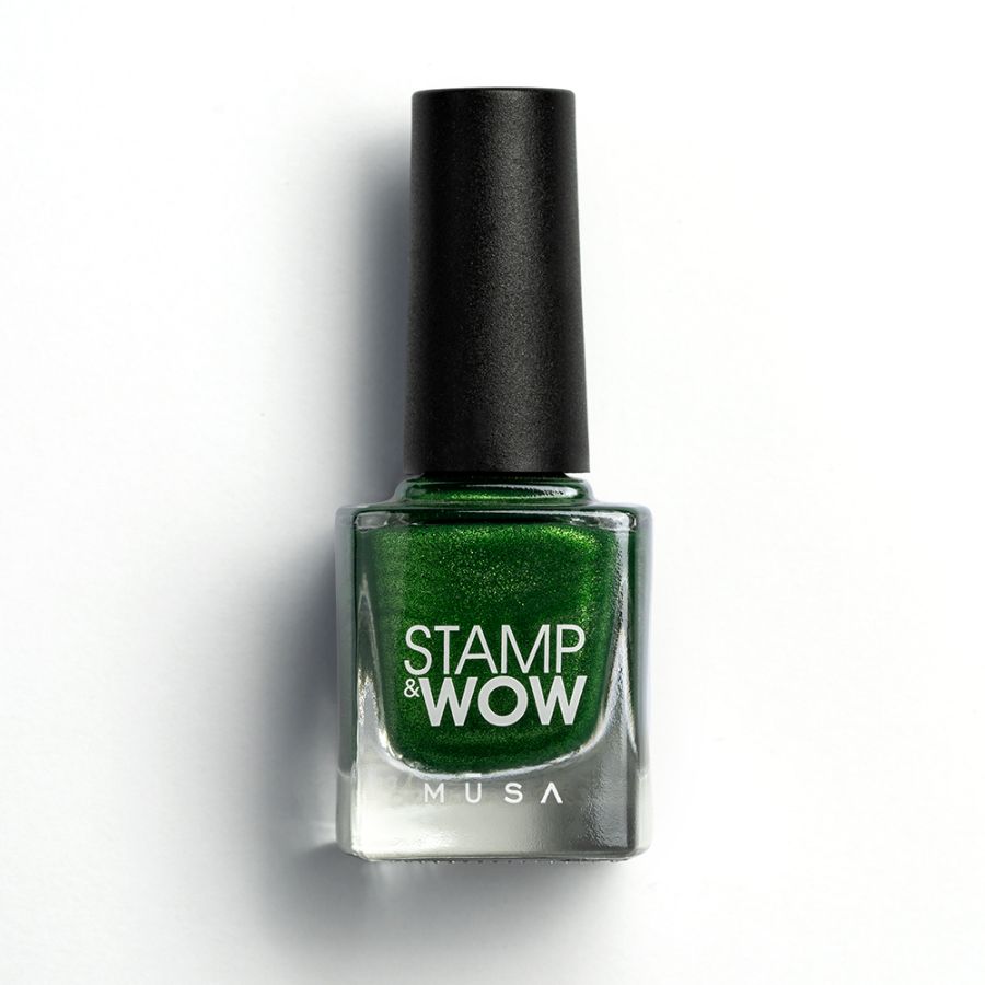 esmalte para técnica de stamping verde brllo musa nails