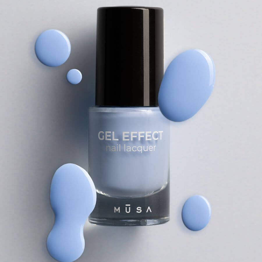 Esmalte gel sin lámpara azul celeste efecto gel brillante profesional