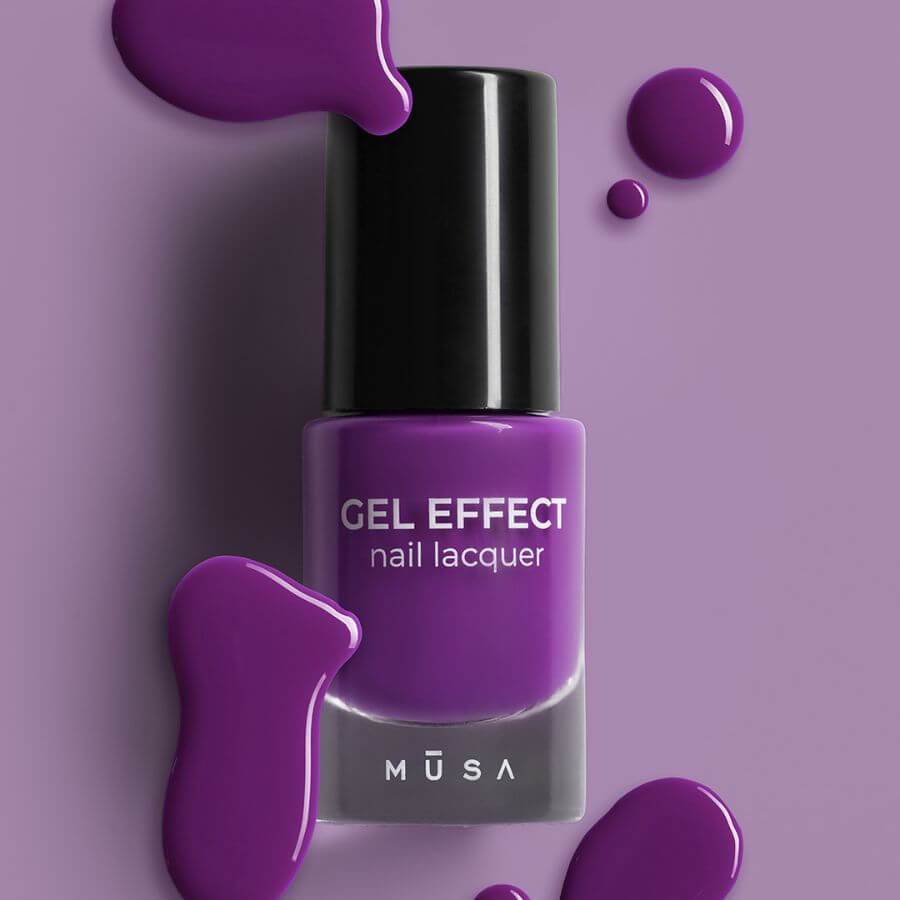 Esmalte efecto gel sin lámpara violeta acabado brillante profesional