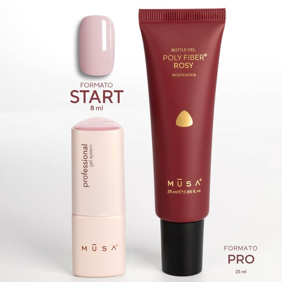 Botella de recarga Poly Fiber Gel Builder rosa en Botella, gel en botella profesional rosa reforzado con fibras poliméricas para uñas fuertes, naturales y duraderas.