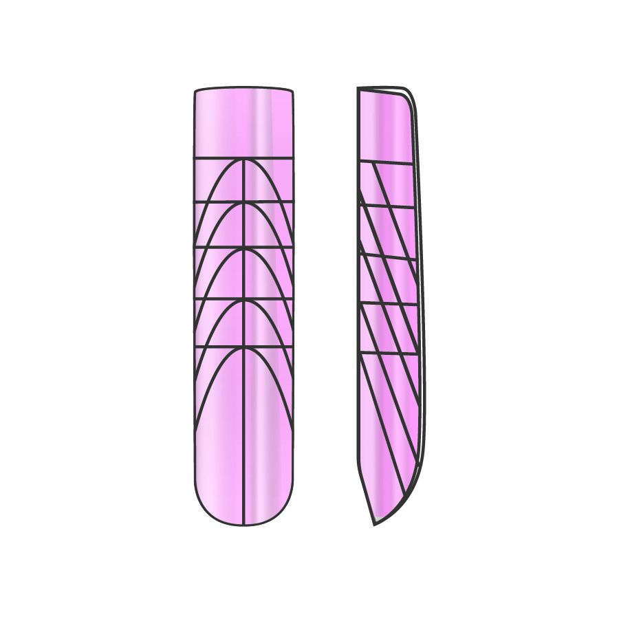 Dual Form Francesa Larga Cuadrada - 150 piezas display form para reconstrucción profesional de uñas