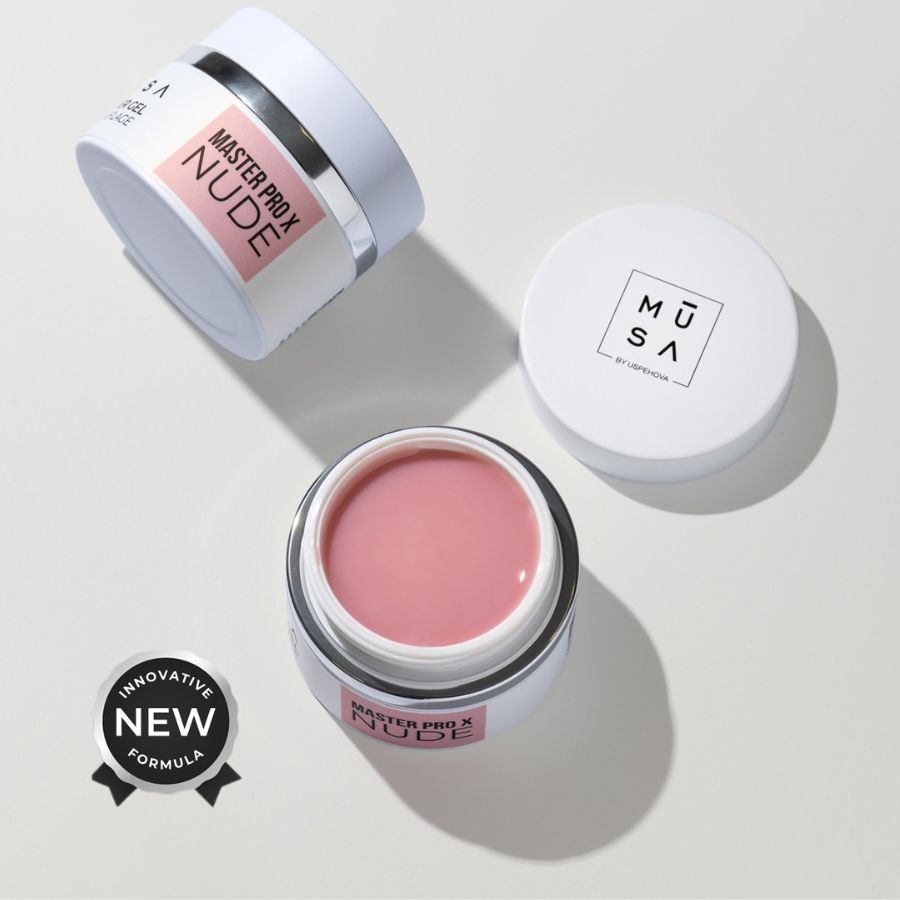 Gel Builder Master Pro X Nude 15 ml gel constructor autonivelante de alta viscosidad para reconstrucción profesional