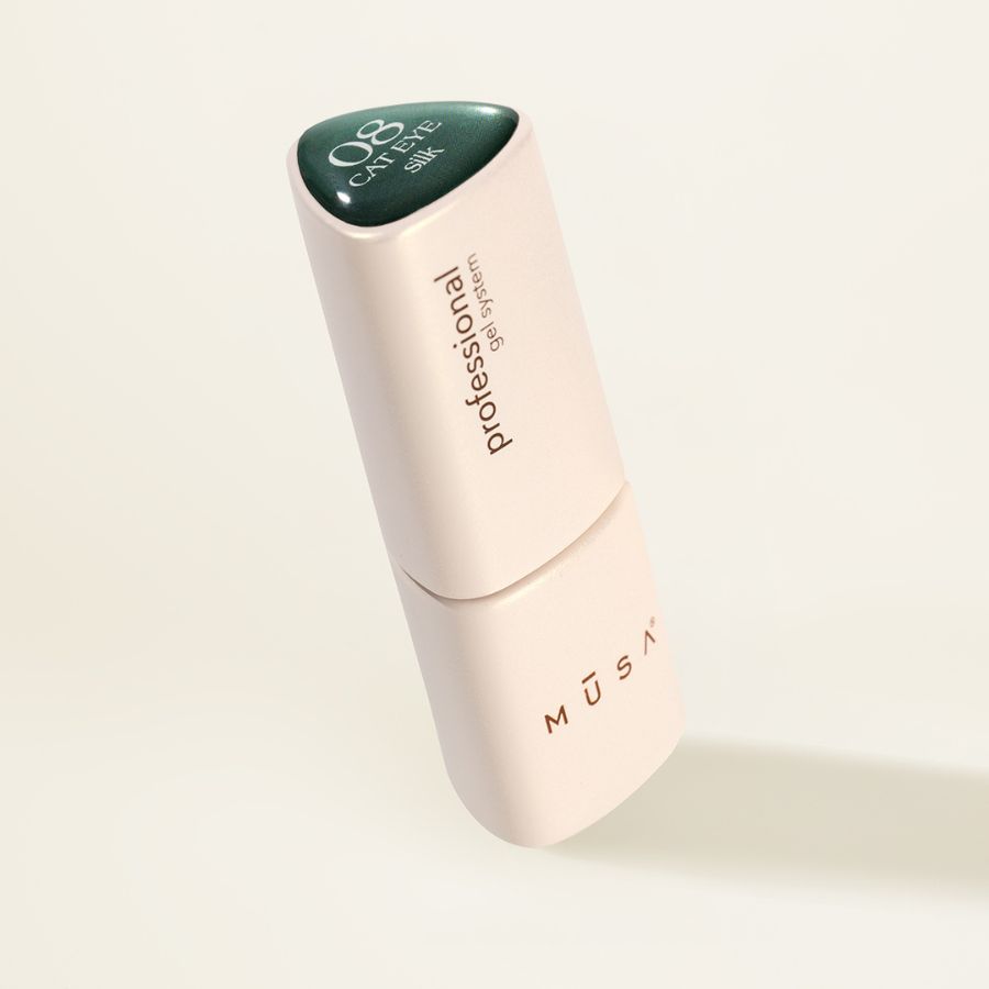 Gel Semipermanente Cat Eye Seda Verde Botella efecto ojo de gato, brillo intenso y acabado profesional