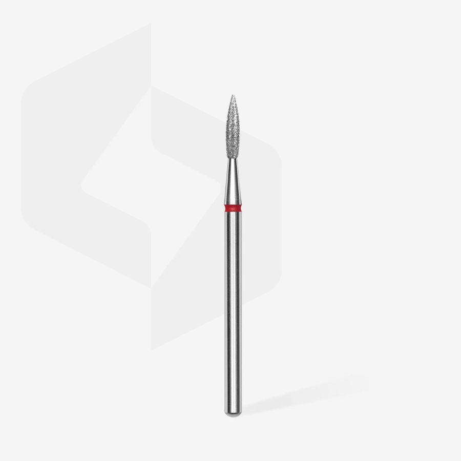 Fresa de Diamante Llama Afilada Roja 2.3 mm para manicura y pedicura profesional