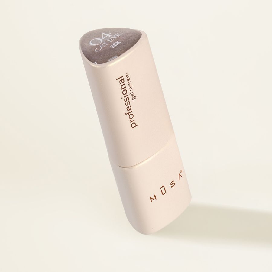 Gel semipermanente efecto ojo de gato Cat Eye Seda Rosa con banda de luz sedosa