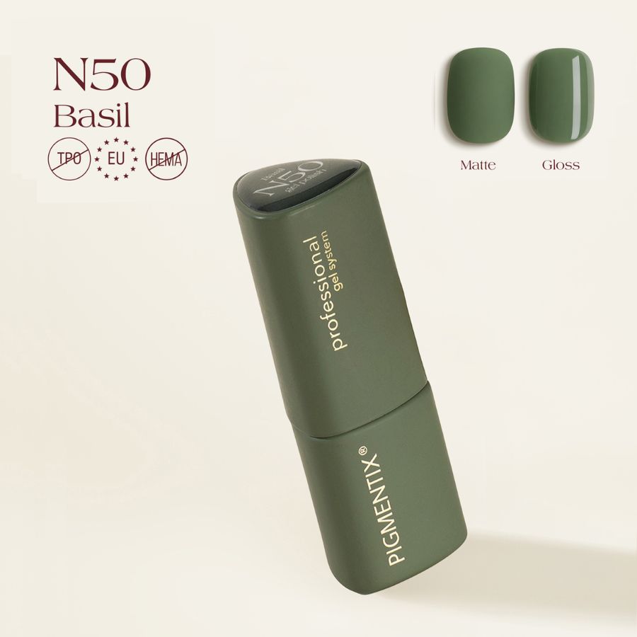 esmalte semipermanente verde albahaca Pigmentix 050 color verde basilico 8 ml